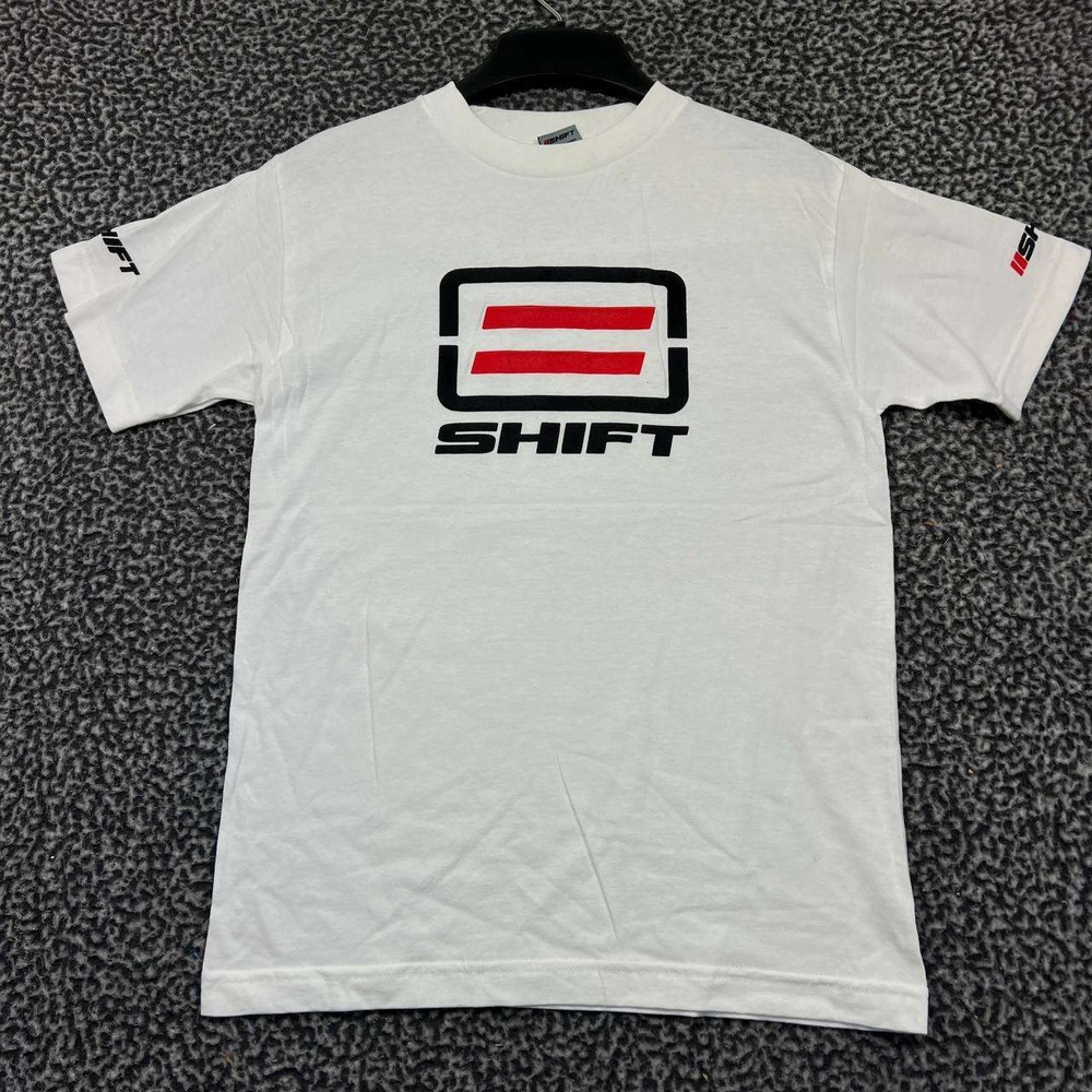 Vintage Shift Motocross Motorcycle Racing Shirt Men Small White Cotton New S